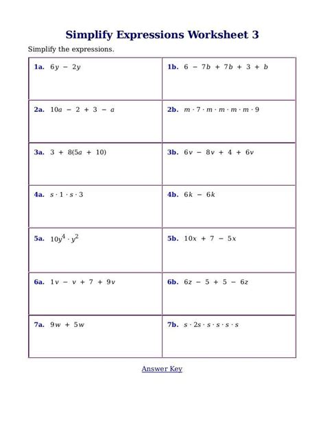 25 <b>PDF</b> Activity These Algebraic <b>Expressions</b> <b>worksheets</b> are differentiated and cover finding the value of an <b>expression</b> using integers. . Evaluating expressions worksheet 7th grade pdf